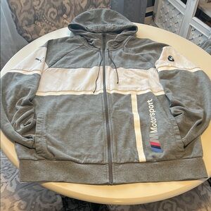 Puma Gray and White Bomber Jacket